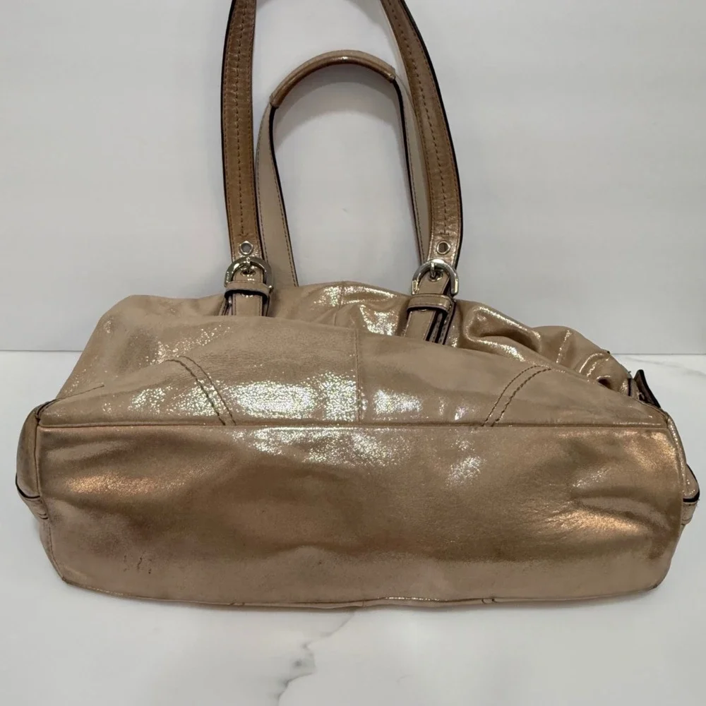 VTG Coach F17220 Soho Metallic Champagne Leather Satchel Shoulder Bag